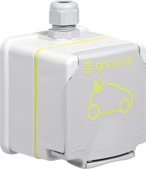 Legrand Green'up Access Priză Electrică Externă Simplă Rezistentă La Apă Cu Capac Gri