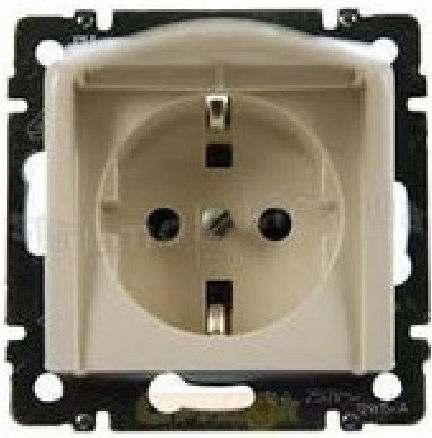 Legrand Valena Μονή Χωνευτή Πρίζα Ρεύματος με Καπάκι Μπεζ