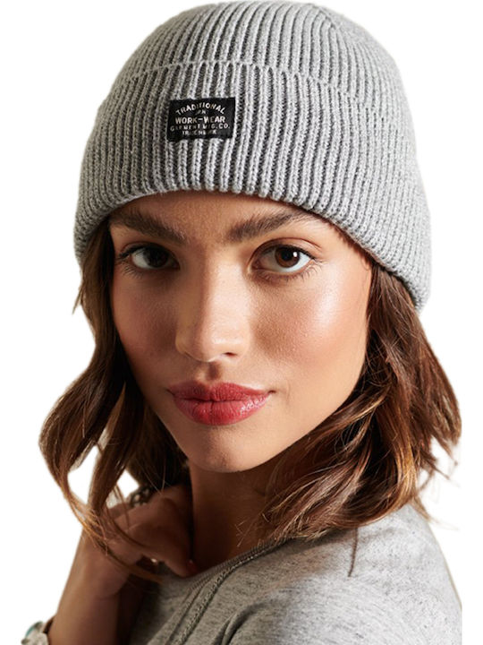 Superdry Twist Worker Beanie Unisex Σκούφος Πλεκτός Oatmeal Twist