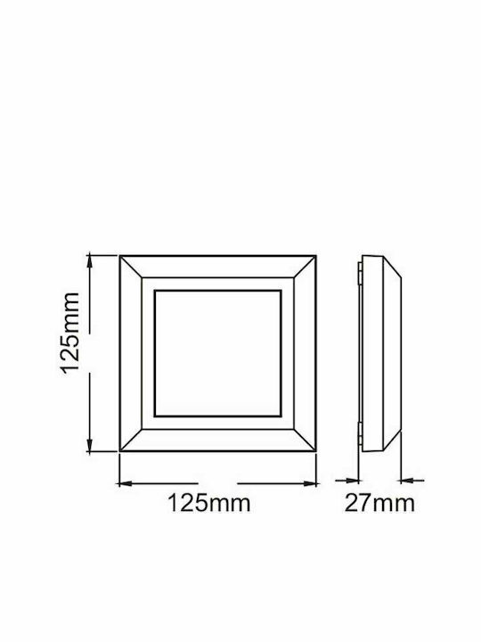 Aca Επιτοίχια Εξωτερική Πλαφονιέρα LED IP65 3W με Θερμό Λευκό Φως