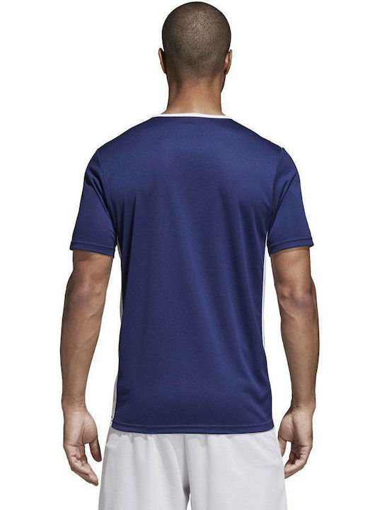 Adidas Entrada 18 Jersey Αθλητικό Ανδρικό T-shirt Μπλε με Λογότυπο