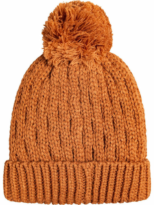 Good Vibes Γυναικείος Pom Pom Beanie Σκούφος Bronze