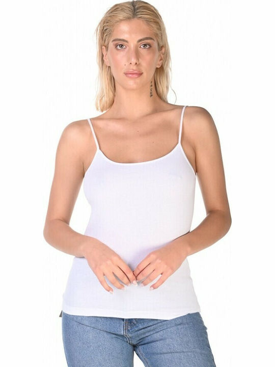 Women's Cotton T-Shirt with Spaghetti Strap White 2Pack