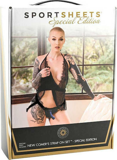 Sportsheets New Comers Strap On Set Special Edition Арсенал с Единично Дилдо в Черен цвят