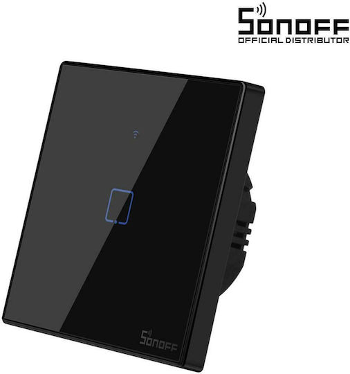 Sonoff Recessed Touch Wall Switch Wi-Fi Lighting One-Way with Frame Black
