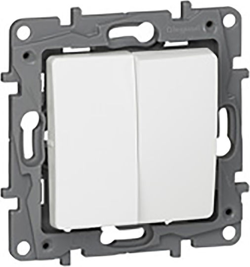 Legrand Niloe Recessed Double Wall Switch Without Frame Aller Retour White