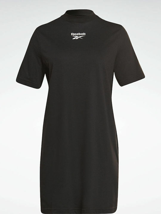 Mini Αθλητικό Φόρεμα T-shirt Κοντομάνικο Μαύρο