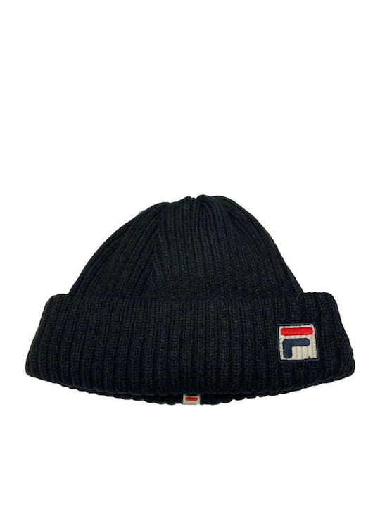 Emrick Beanie Beanie Unisex Σκούφος με Rib Πλέξη σε Μαύρο χρώμα
