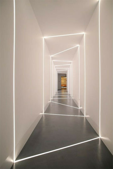 GloboStar Walled Aluminum Profile for LED Strip with Opal Cover for Drywall 100x6.6x1.3cm