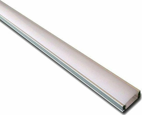 V-TAC În aer liber Profil din Aluminiu pentru Bandă LED cu Opal Acoperire 200x1.7x0.7cm.