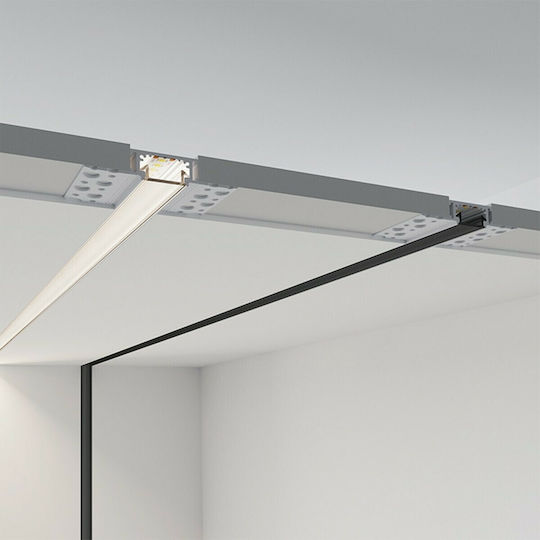 GloboStar Walled Aluminum Profile for LED Strip with Opal Cover for Drywall 100x6.6x1.3cm