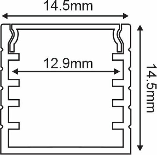 Aca External Aluminum Profile for LED Strip with Opal Cover 200x1.4x1.4cm