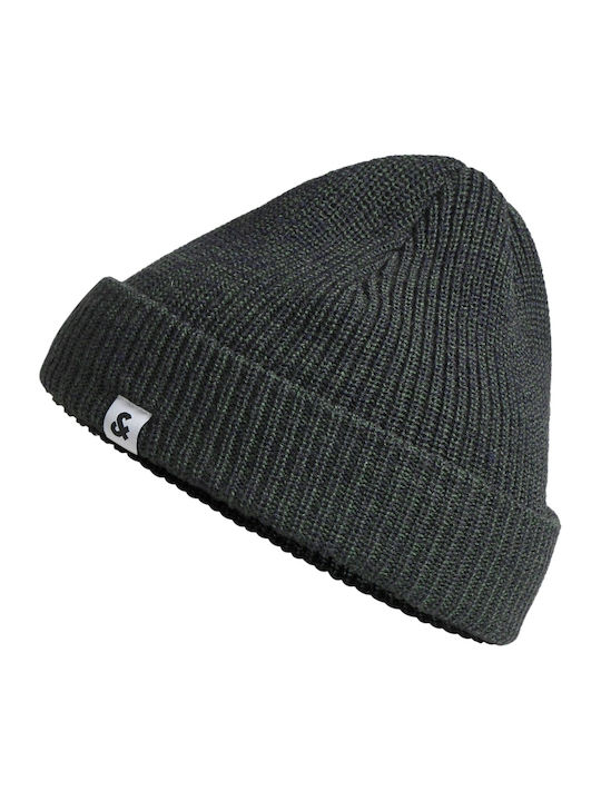 Ribbed Beanie Cap Green -Forest Night