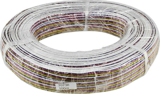 GloboStar RGB Cable for LED Strips Flexible Flat Connector Cable RGBW+WW 6 x 0.25mm² 70738