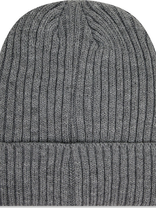 4F Beanie Ανδρικός Σκούφος με Rib Πλέξη σε Γκρι χρώμα