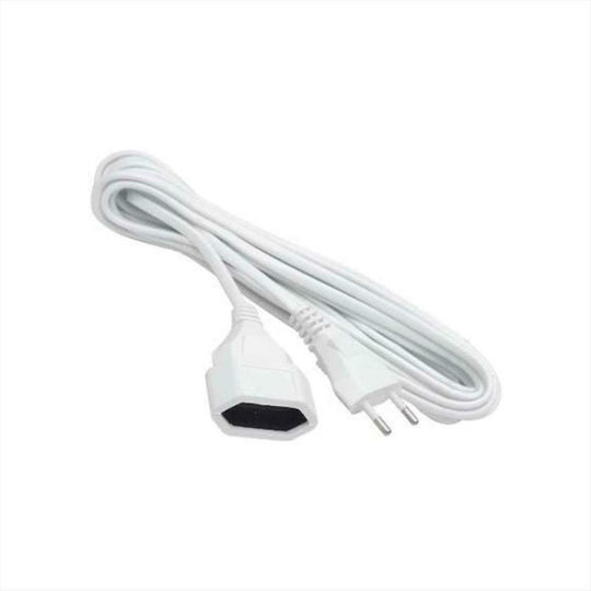 Eurolamp Extension Cable Cord 2 x 0.75mm²/5m White