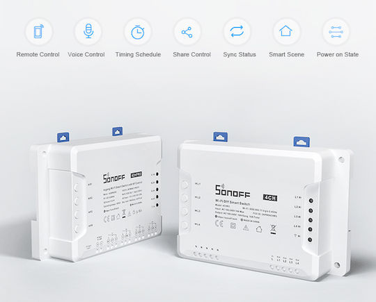 Sonoff 4CH PRO R3 Smart Switch 4 Καναλιών Wi-Fi & RF 10A