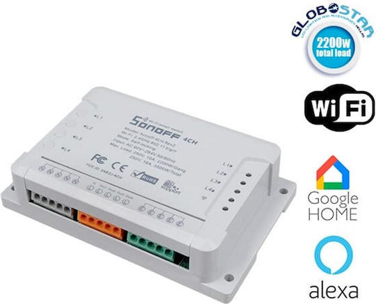 Sonoff 4CH R2 Smart Switch Dimmer 4 Καναλιών Wi-Fi 10A