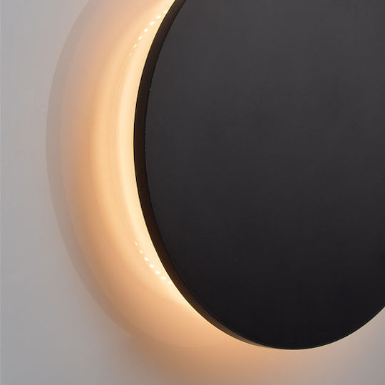 Aca Eclipse Modern Lamp Wall with Integrated LED and Warm White Light Black 14x14x3.6cm