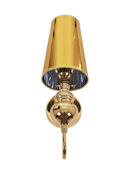 GloboStar Laura Modern Leuchte Wand mit Fassung E27 Gold 15x48cm