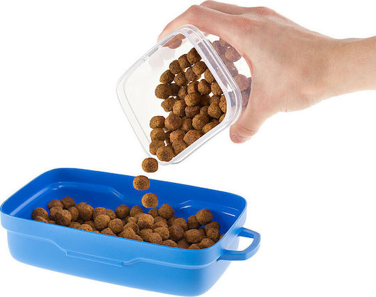 Ferplast Pet Risto Plastic Bowl Food & Water for Dog & Cat 2x 500ml in Blue Color