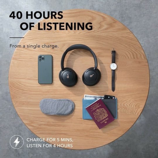 Soundcore by Anker Life Q30 Hybrid Ασύρματα / Ενσύρματα Over Ear Ακουστικά με 40 ώρες Λειτουργίας Μαύρα