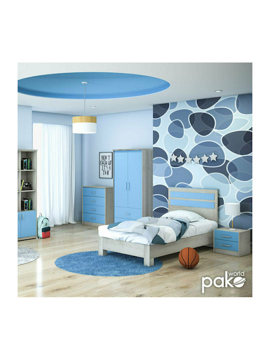 Παιδική Συρταριέρα Looney Castillo-Μπλε με 4 Συρτάρια 80x40x95εκ.