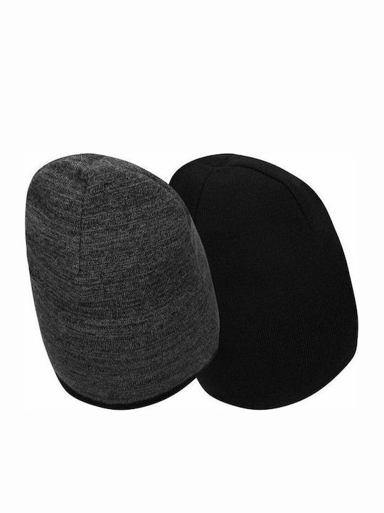 Sportswear Beanie Γυναικείος Reversible Σκούφος Πλεκτός σε Μαύρο χρώμα