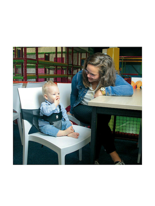 Dooky Portable Fabric Booster Seat for Chair Travel Black Grey Melange