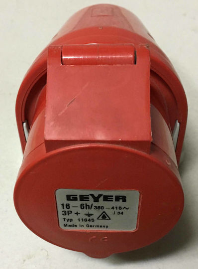 Geyer Female Industrial Socket Industrial Socket 4x16A 400V IP44 11645