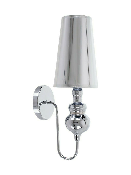 GloboStar Modern Lamp Wall with Socket E27 Silver 15x48cm