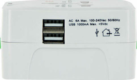 Lamtech Αντάπτορας Πρίζας από Universal σε Universal με 1 Θύρες USB