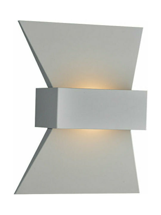 Aca Modern Wandleuchte mit Integriertem LED und Warmweißes Licht Weiß Breite 16cm