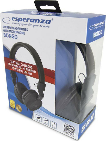 Esperanza Bongo EH212 Cu fir On Ear Căști Negre
