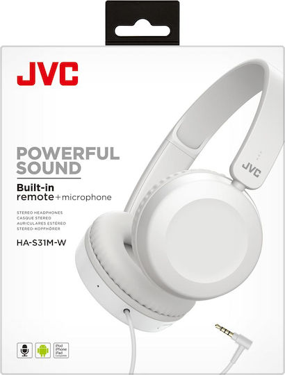 JVC HA-S31M Wired On Ear Headphones with Radio White