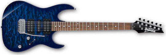 Ibanez GRX70QA Electric Guitar Stratocaster with HSH Pickup Configuration Transparent Blue Burst