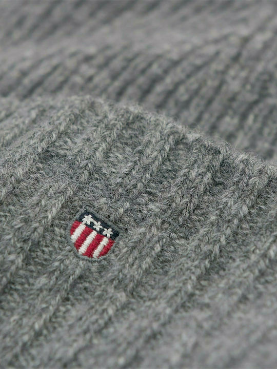 Beanie Ανδρικός Σκούφος με Rib Πλέξη σε Γκρι χρώμα