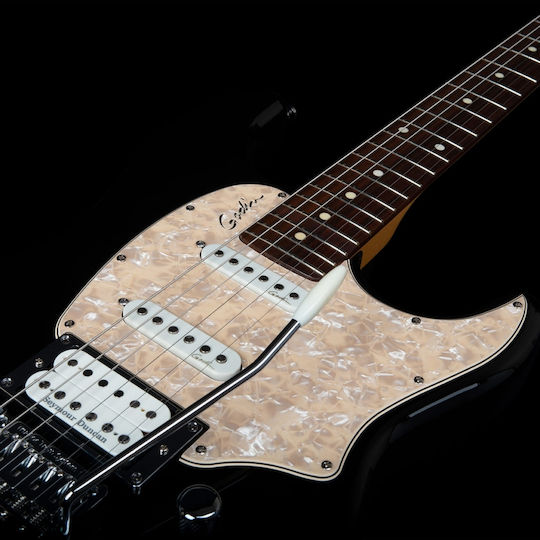 Godin Session LTD Electric Guitar Stratocaster with HSS Pickup Configuration Black High Gloss
