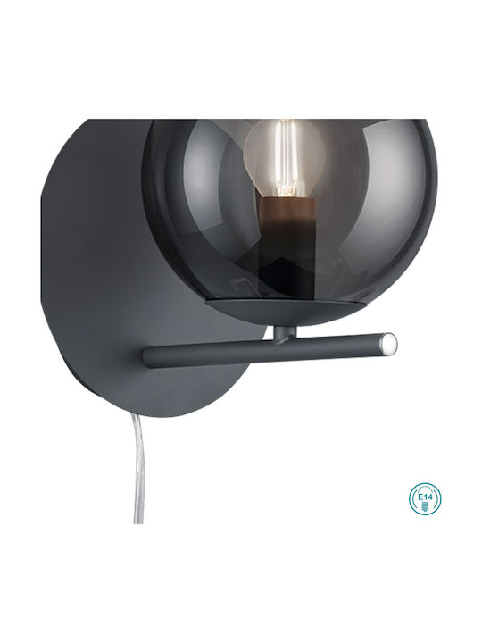 Trio Lighting Pure Модерен Осветително тяло За стена С щепсел с фасунга E14 и ключ Сребрист 18см.