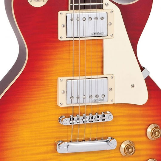 Vintage V100 ReIssued Electric Guitar Single cut with HH Pickup Configuration Cherry Sunburst