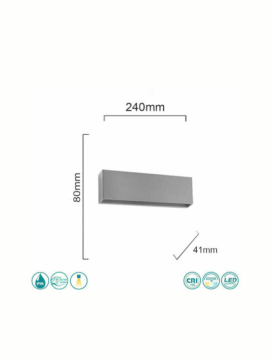 Fan Europe Secret Wall-Mounted Outdoor Ceiling Light LED IP65 with Natural White Light