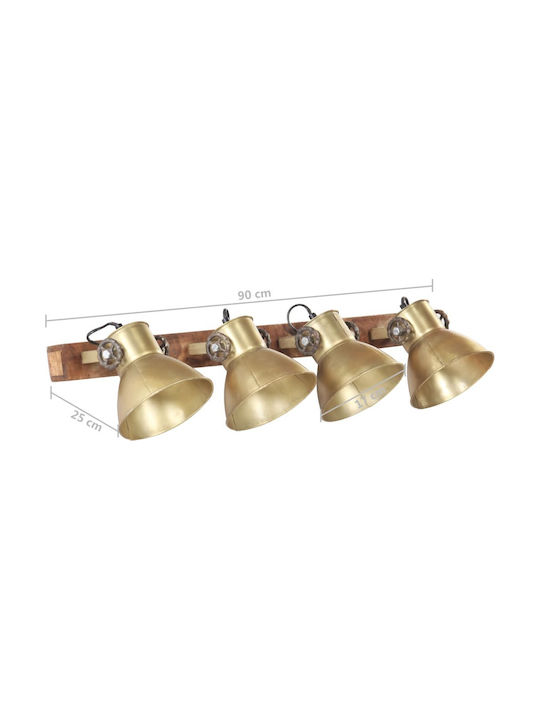 vidaXL Industrial Wall Lamp with E27 Bronze 90x25cm