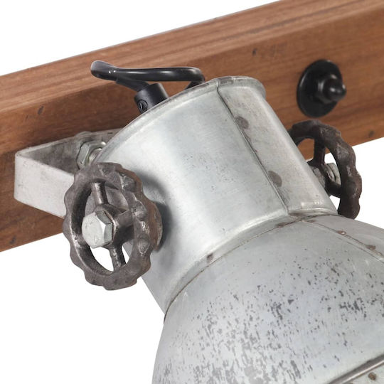 vidaXL Industrial Wall Lamp with E27 Silver Fitting 65x25cm