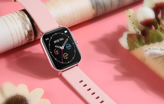 Colmi P8 43mm Smartwatch με Παλμογράφο (Ροζ)