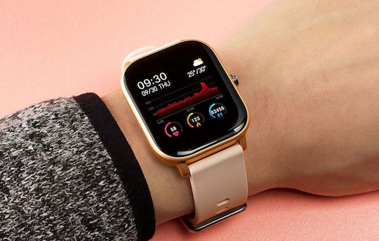 Colmi P8 43mm Smartwatch με Παλμογράφο (Χρυσό)