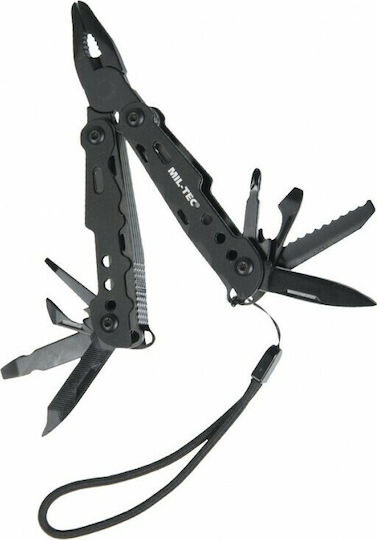 Mil-Tec Black Cobra Πολυεργαλείο με Μηχανισμό Κλειδώματος Μαύρο σε Θήκη Large