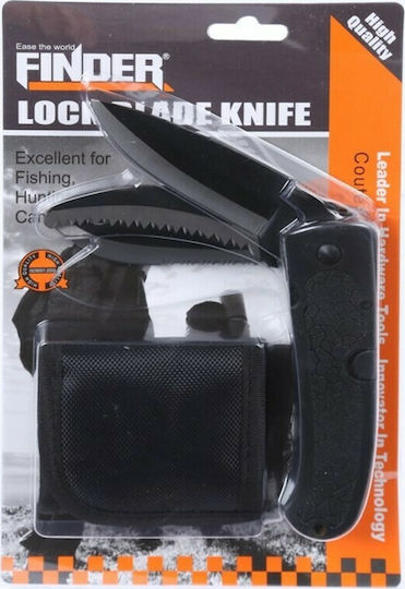 Finder 383 Lock Blade Σουγιάς με Μηχανισμό Κλειδώματος Μαύρος σε Θήκη