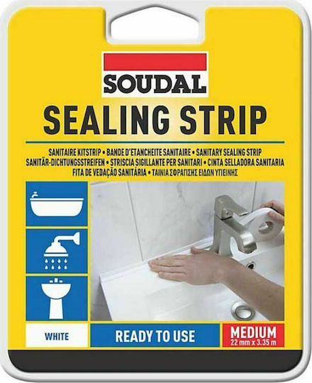 Soudal Tile Tape 22mm x 3.35m Sanitary Sealing White