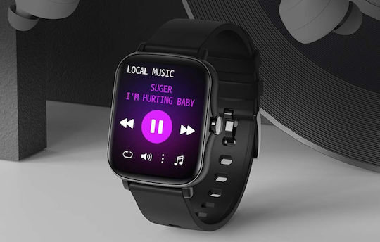 Colmi P8 Plus GT 45mm Smartwatch με Παλμογράφο (Μαύρο)
