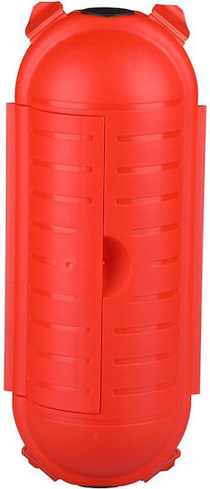 V-TAC Surface Mounted Electrical Box IP44 for Power Strip in Red Color